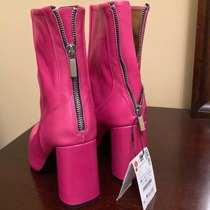 Zara Pink Leather Boots